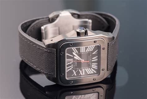 cartier santos 100 carbon black diamond|cartier santos 100 price list.